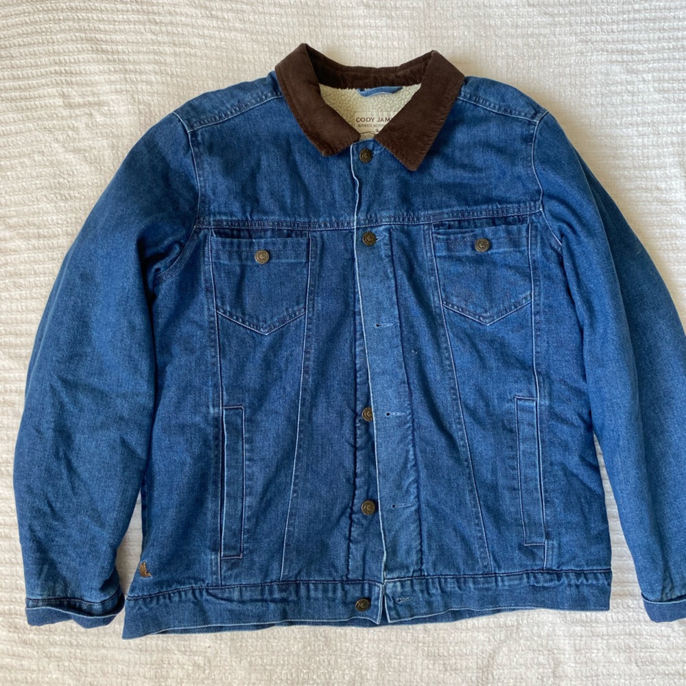 Cody James Fleece Lined Corduroy Collar Jean Ranch Jacket L